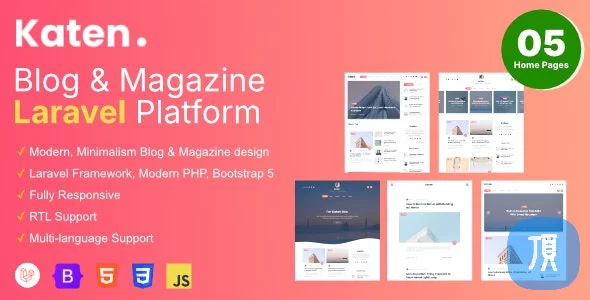 Katen v1.1.6 - Laravel 博客和杂志系统